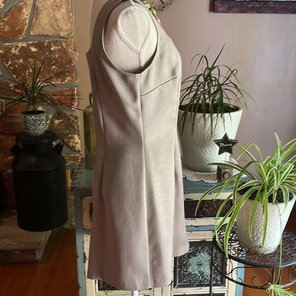 Nwt Vintage 90s City Triangles Tan Sleeveless Dress With Matching Jacket Size 11 - Picture 10 of 15